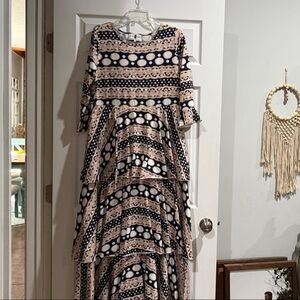 Dainty Jewells Black and Cream Maxi Dress